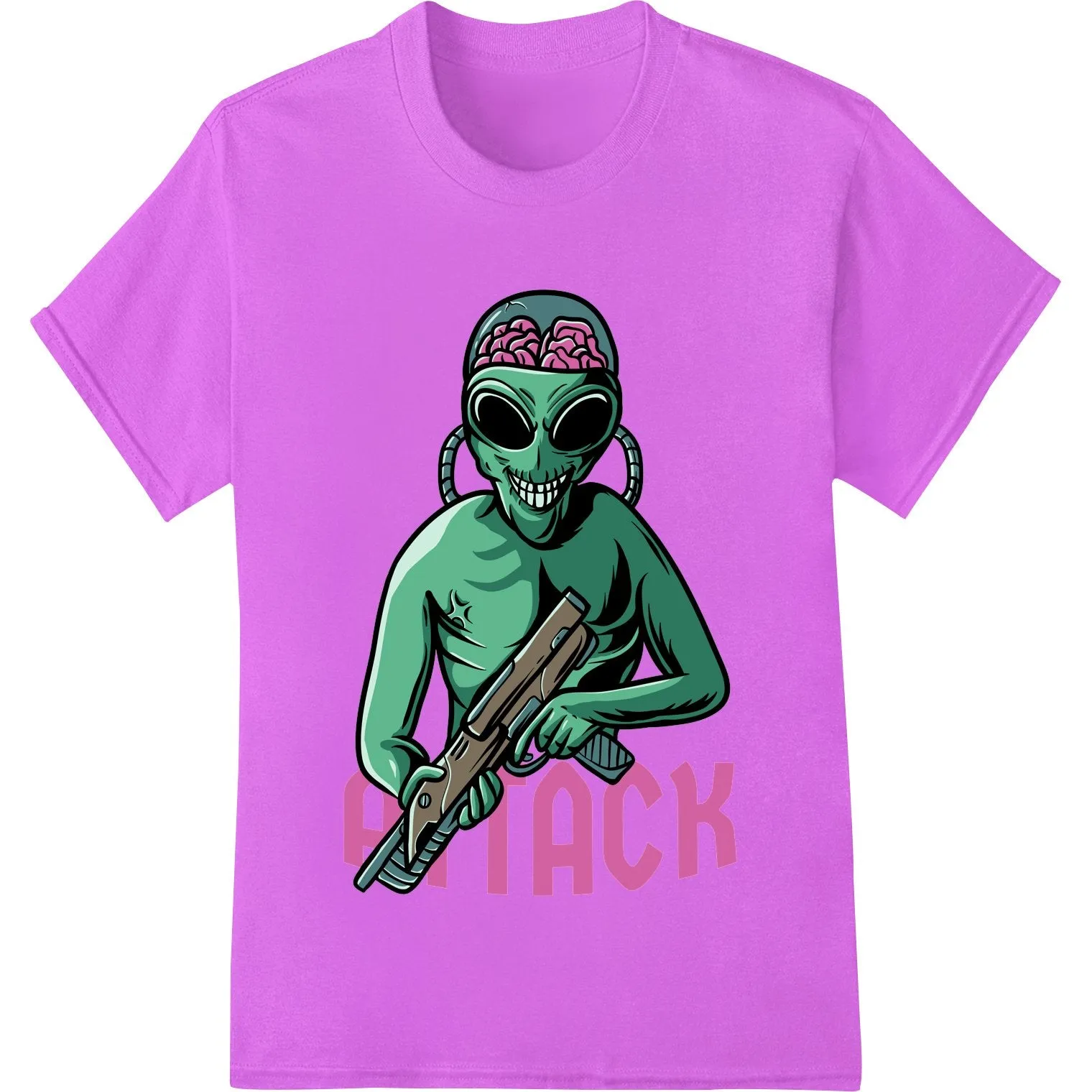 Alien Hacker: Edgy Halloween DTF Print Heat Transfer