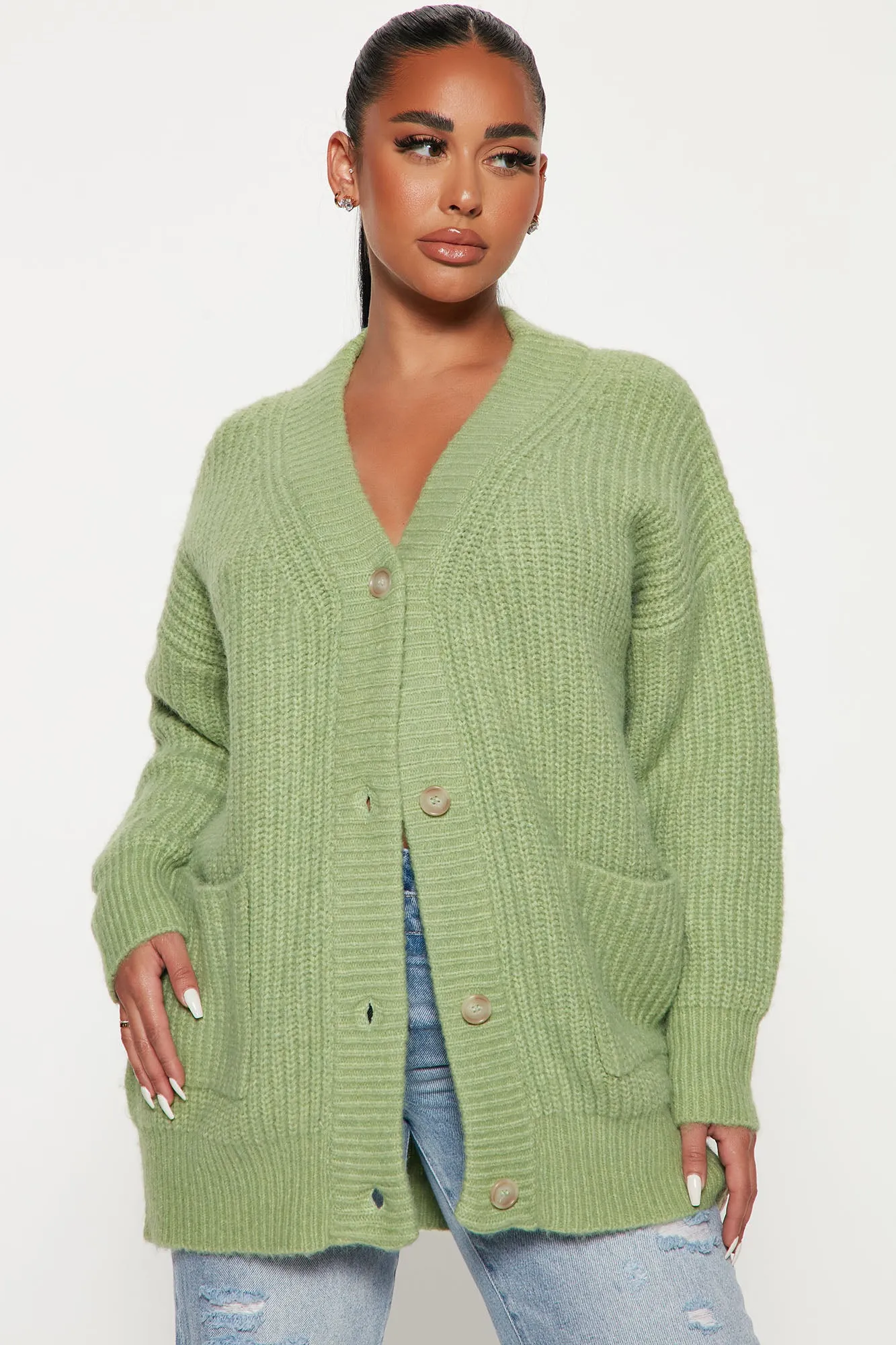 All Cozied Up Cardigan - Green