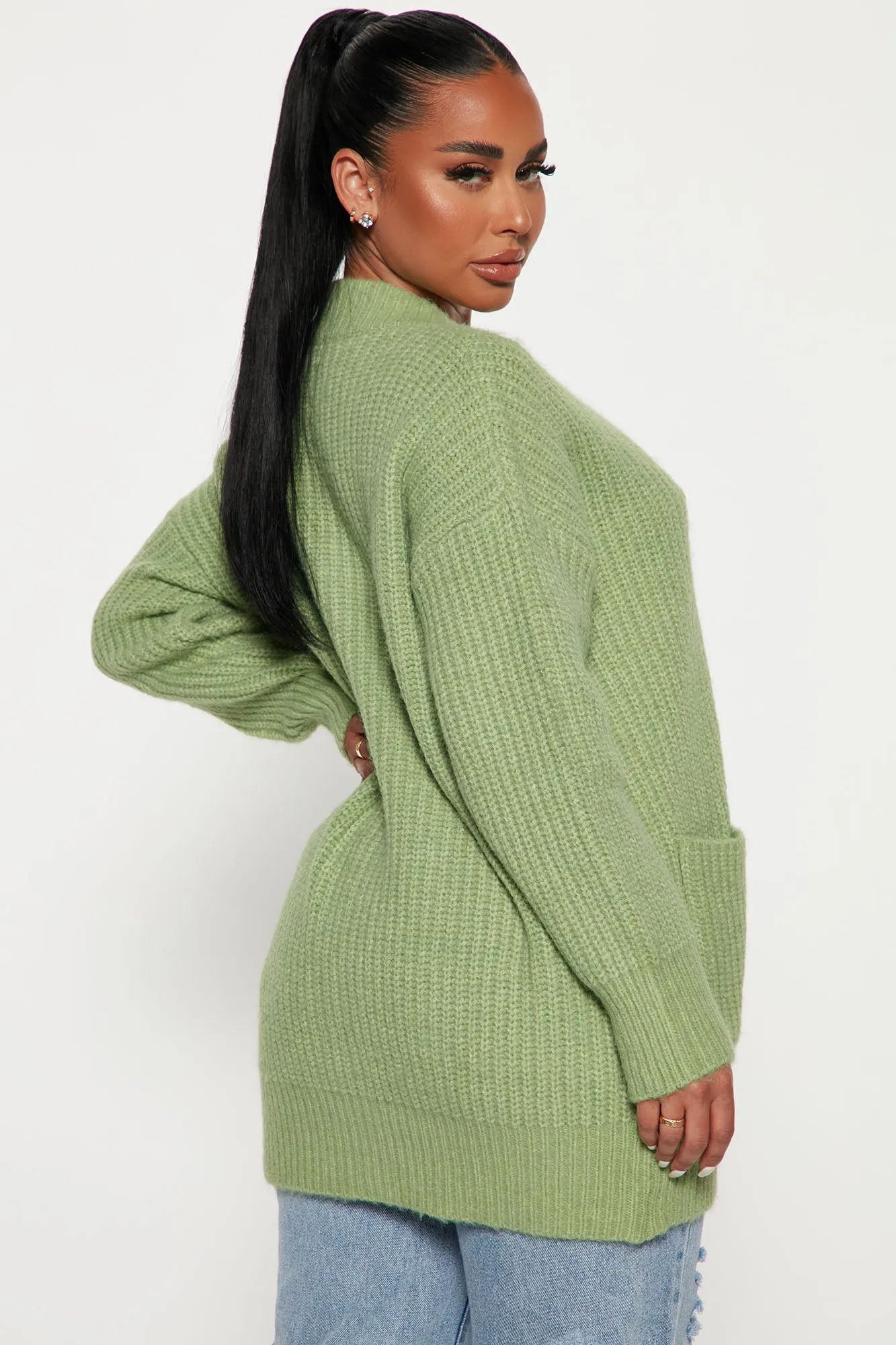 All Cozied Up Cardigan - Green