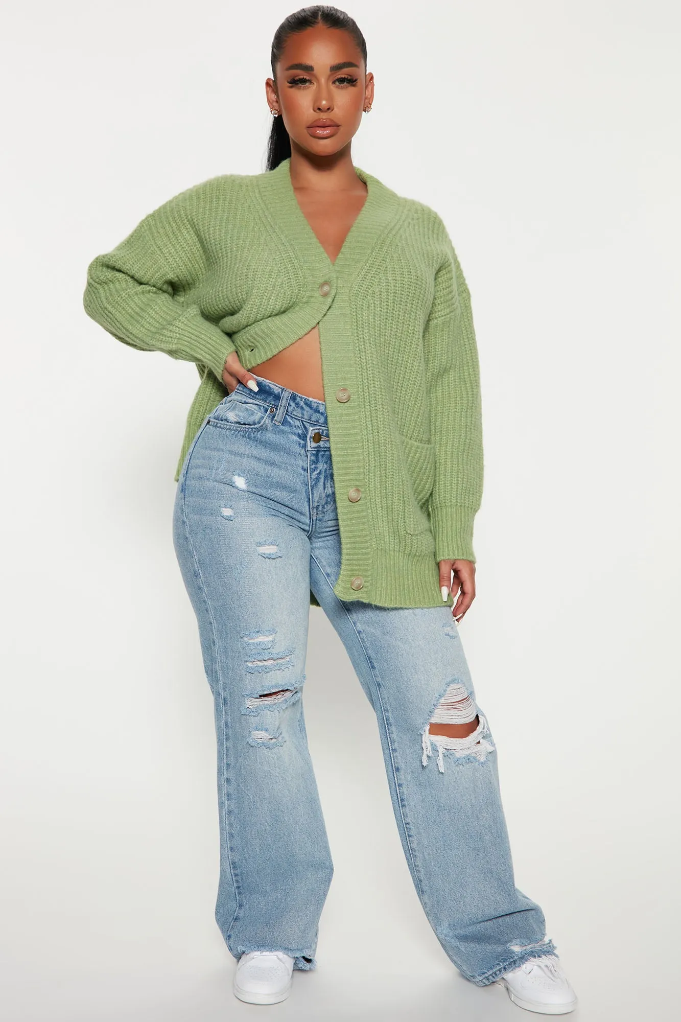 All Cozied Up Cardigan - Green