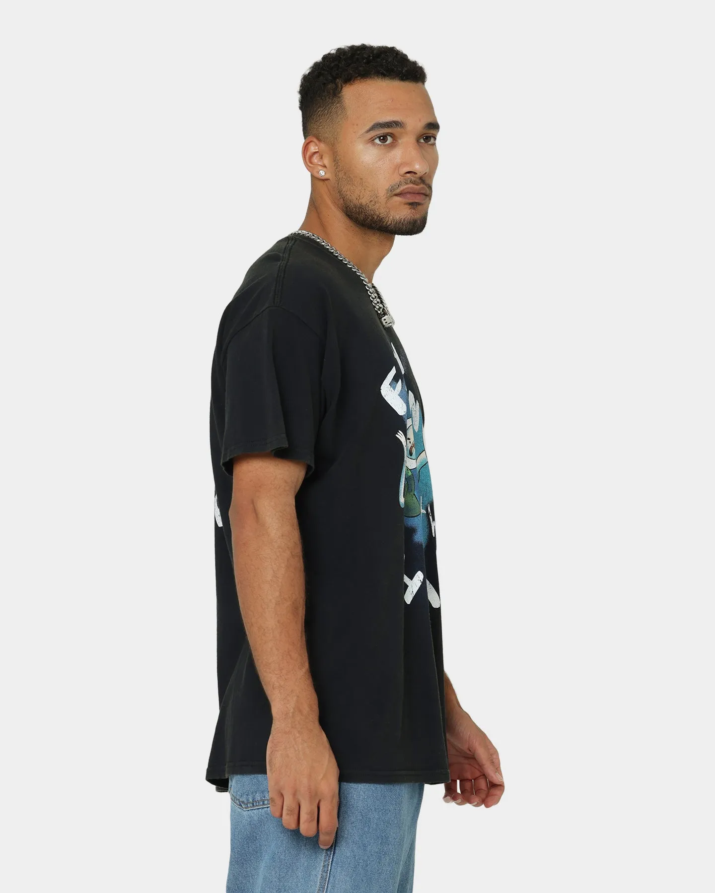 American Thrift X Adventure Time Finn The Human Vintage T-Shirt Black Wash
