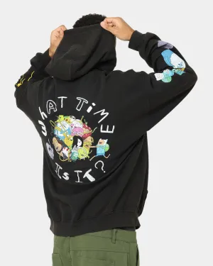American Thrift X Adventure Time What Time Is It Vintage Hoodie Black Wash