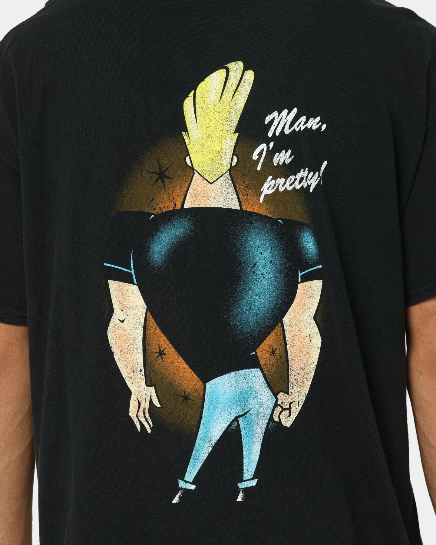 American Thrift X Johnny Bravo Man, I'm Pretty Vintage T-Shirt Black Wash