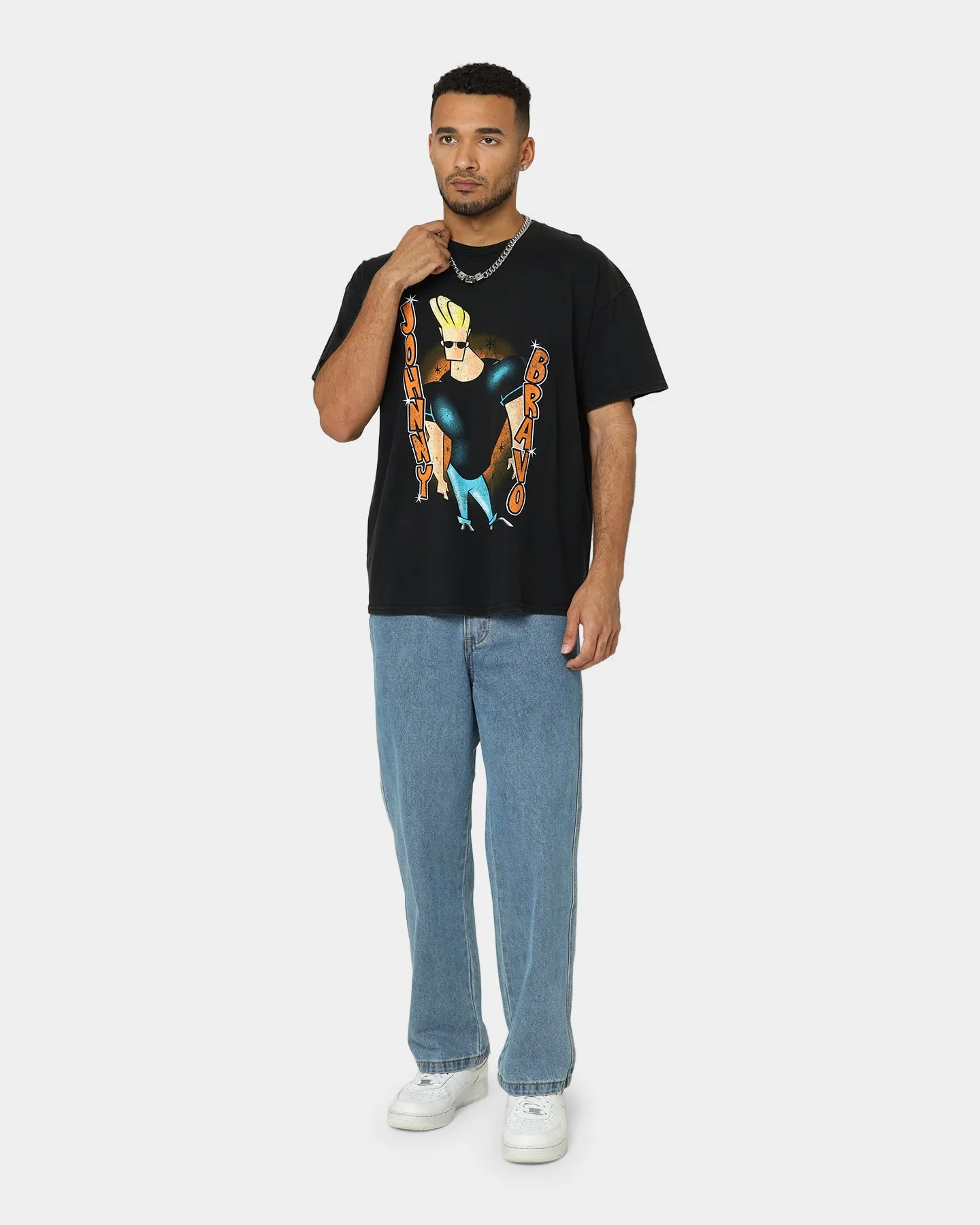American Thrift X Johnny Bravo Man, I'm Pretty Vintage T-Shirt Black Wash