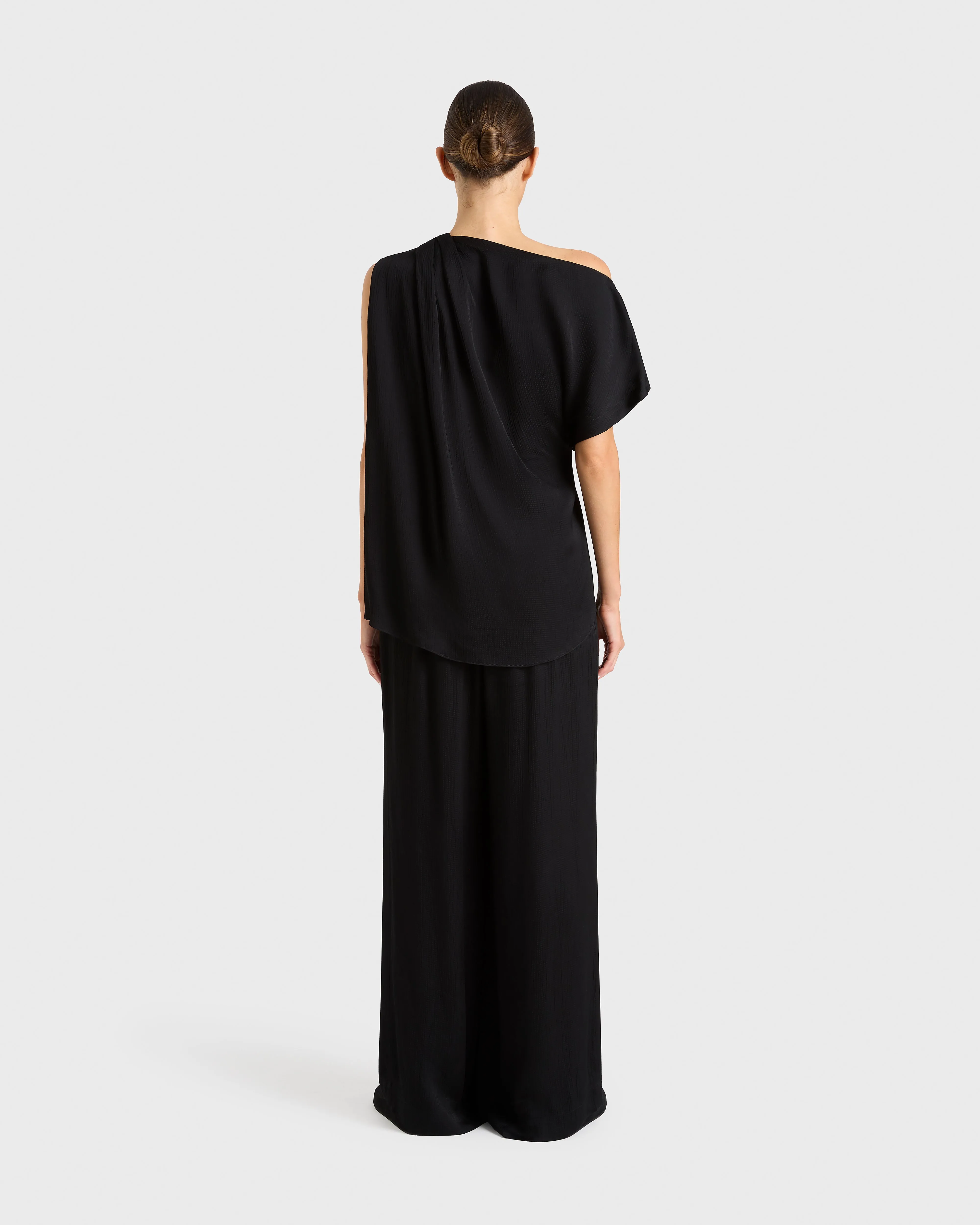 Ardea Draped One Shoulder Top - Black