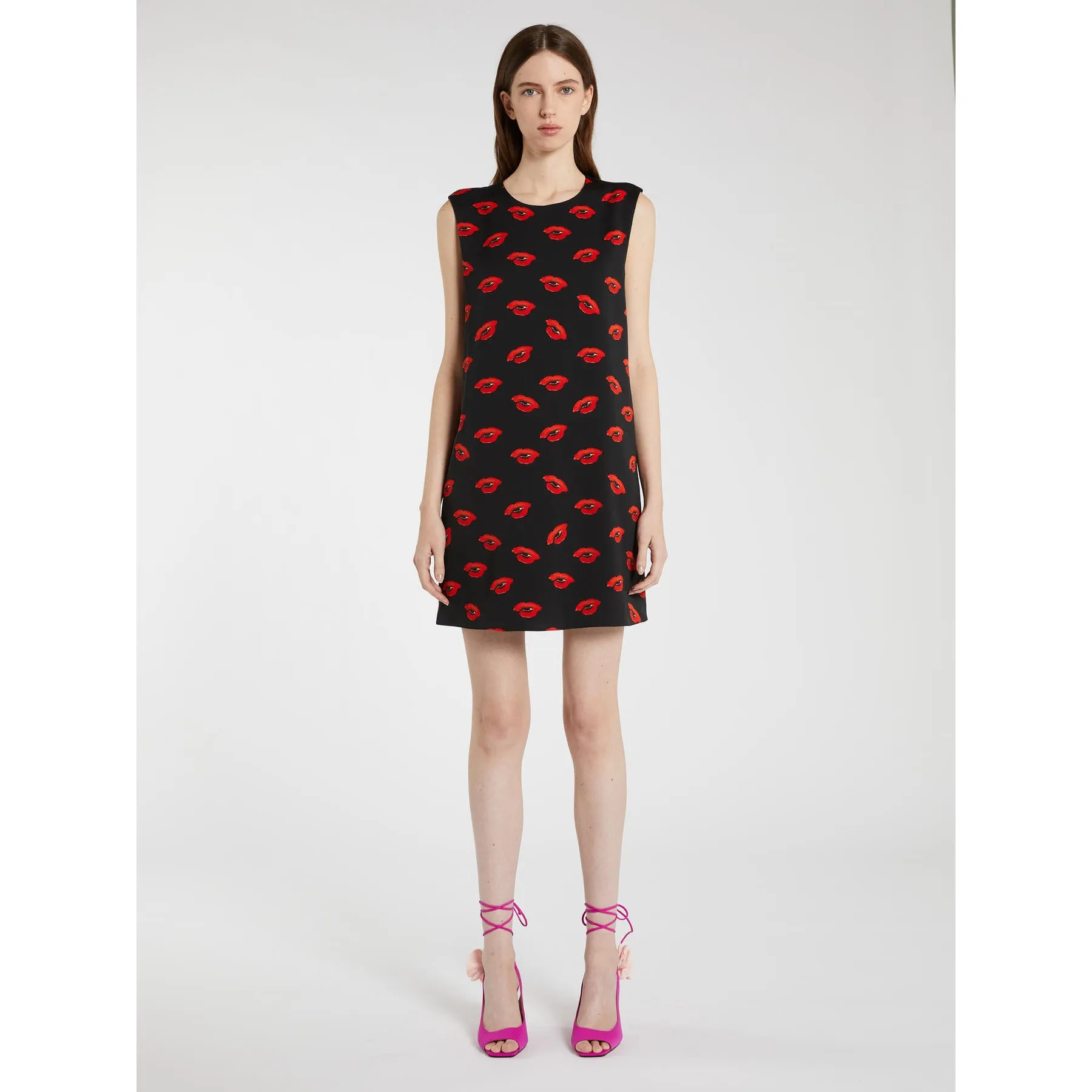 BINGO Lips Mouth Print Art.365 Dress Black