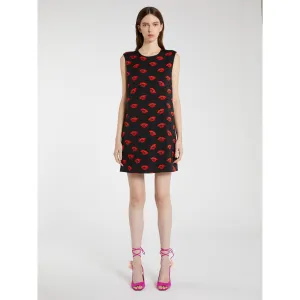 BINGO Lips Mouth Print Art.365 Dress Black