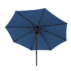 Bliss Outdoors UMB-201BLU Patio Umbrella w/ Aluminum Pole & Push Button Tilt | 9-Foot Canopy | Color Fade & Water Resistant | 1.5-in. Pole Diameter (Blue)