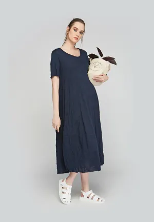 BRISA Long, wrinkled viscose jersey dress