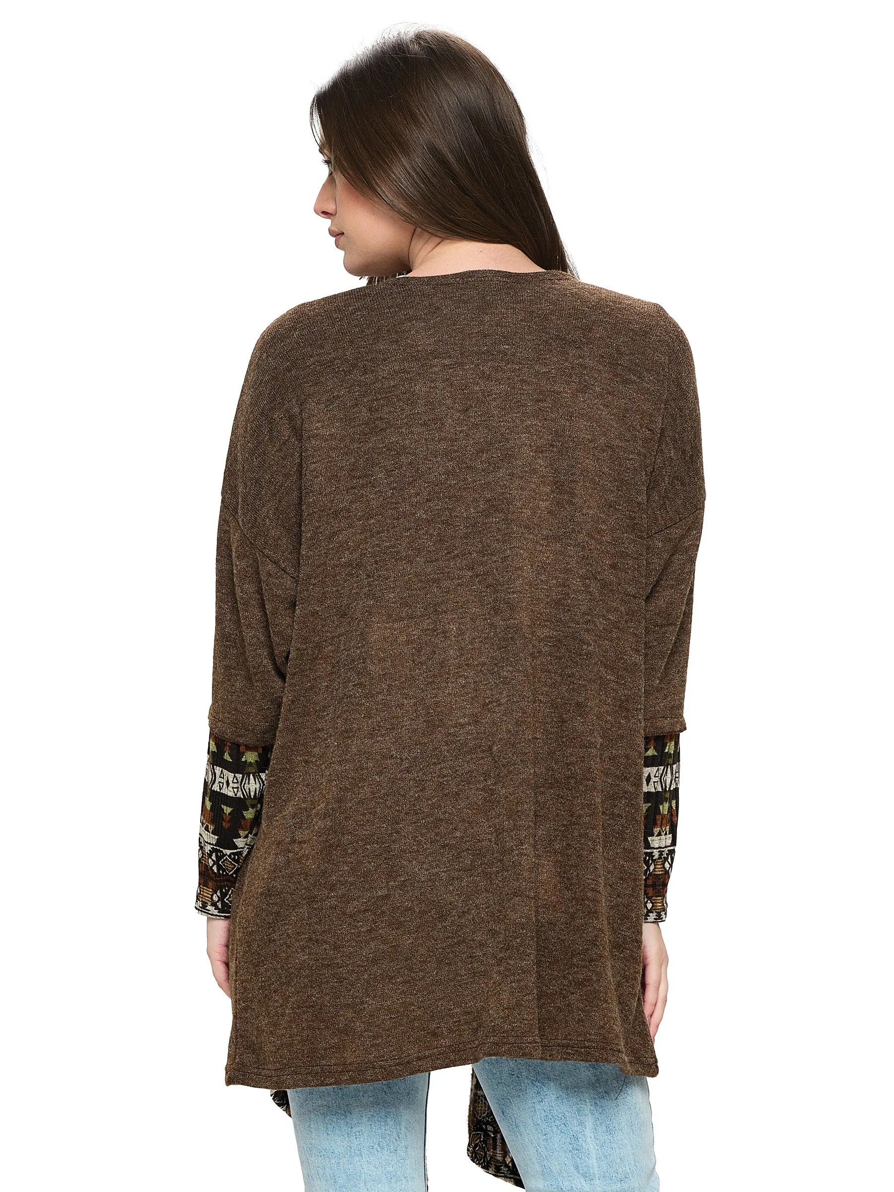 Cardigan Tribal Draped Oversized