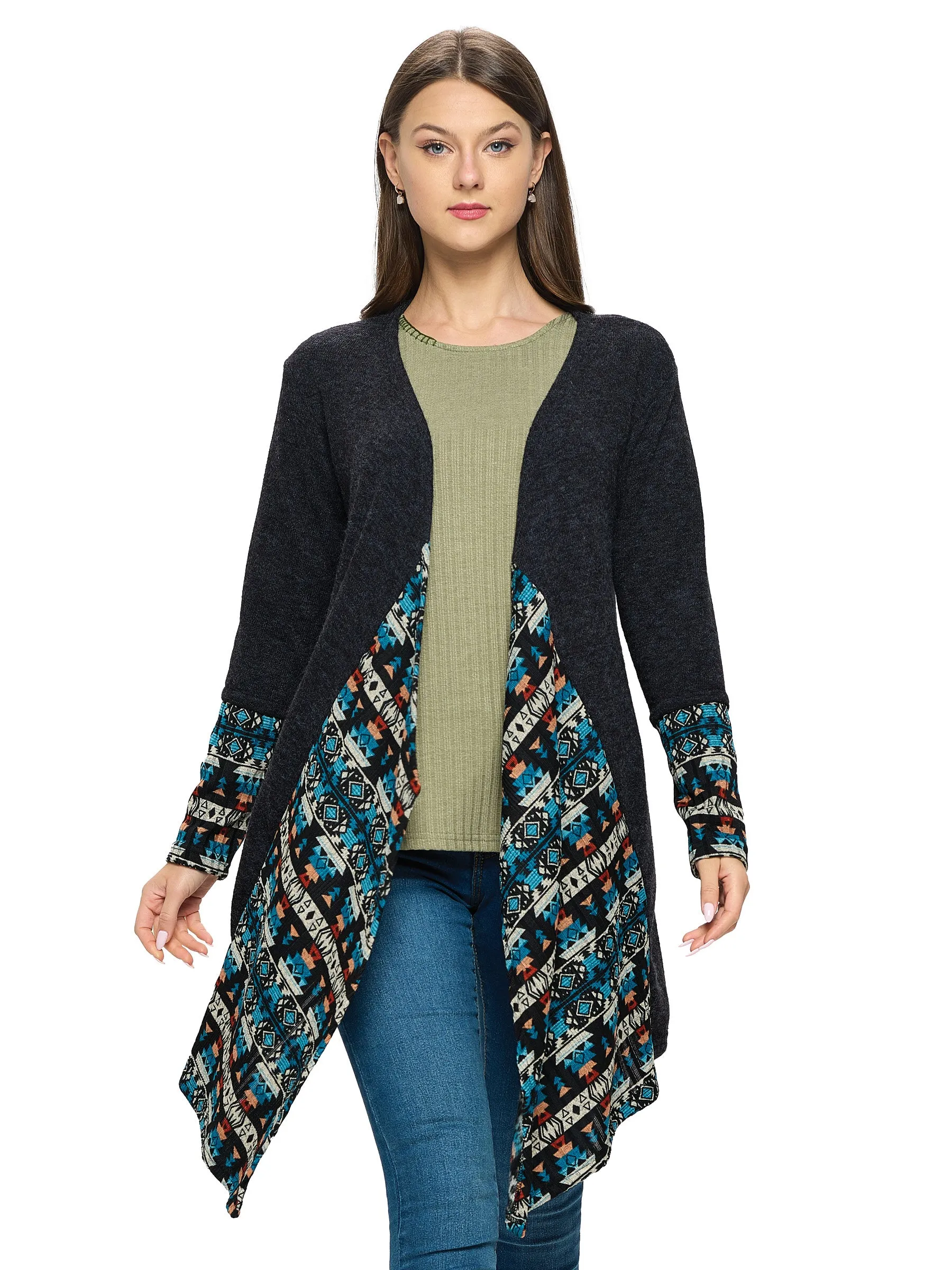 Cardigan Tribal Draped Oversized