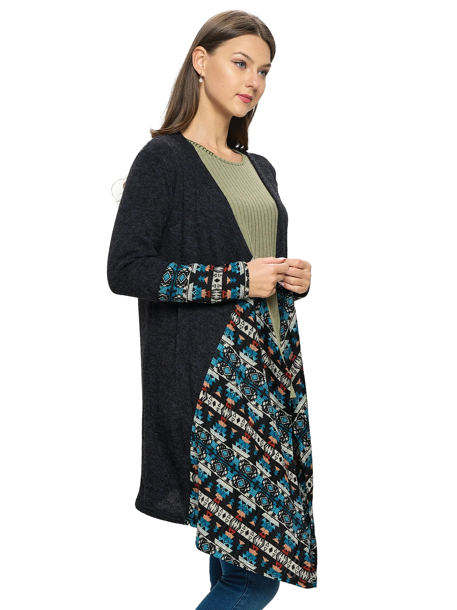 Cardigan Tribal Draped Oversized