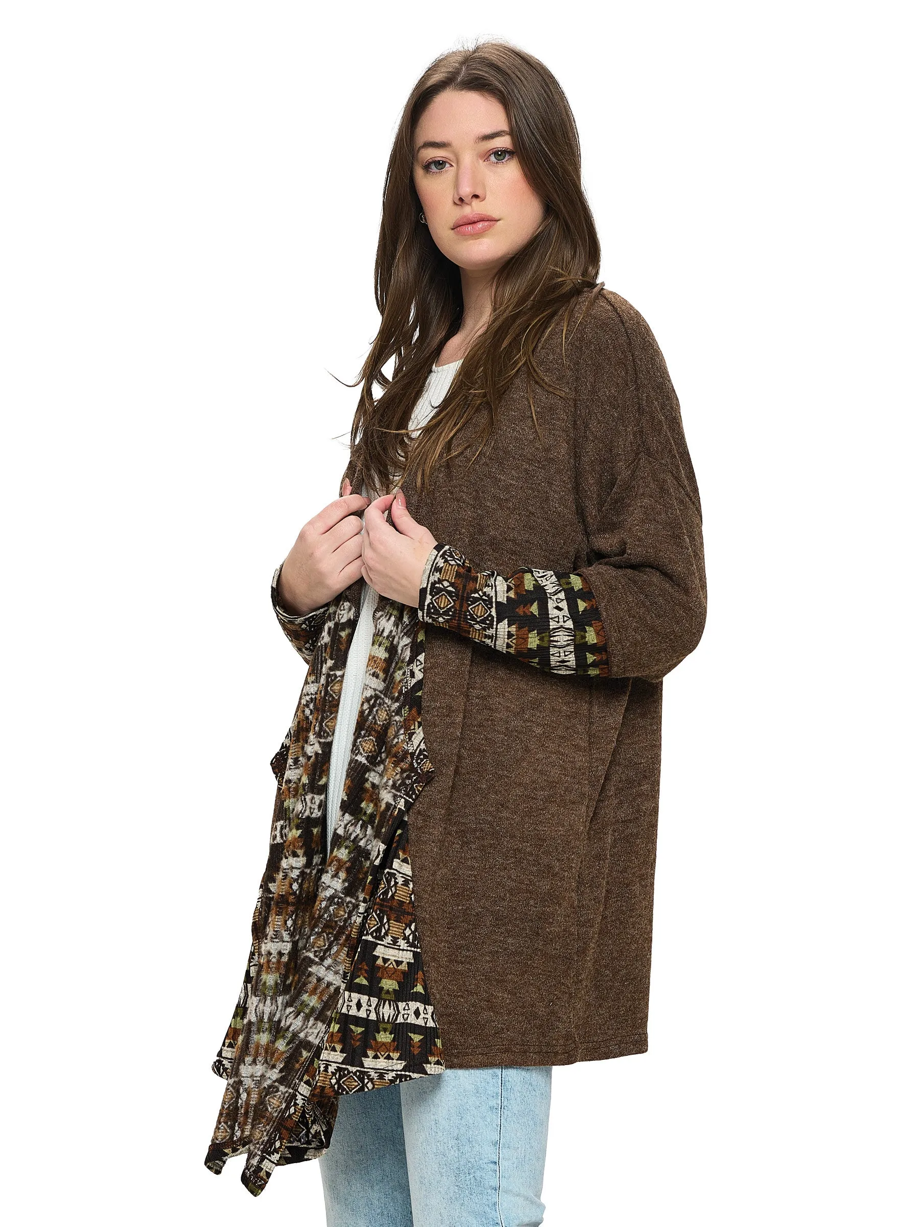 Cardigan Tribal Draped Oversized