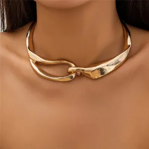 Chunky Heavy Metal Torques Choker Necklace