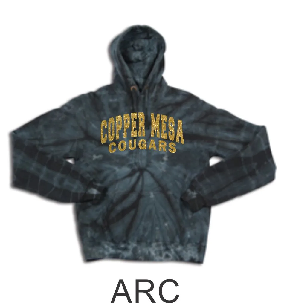 CME Black Tie Dye Hoodie- 4 Designs- Matte or Glitter