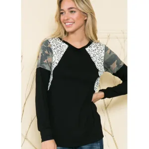 Contrast Print Top
