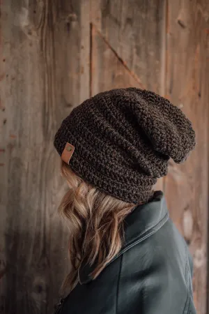Crocheted Super Slouchy Beanie - Mahogany