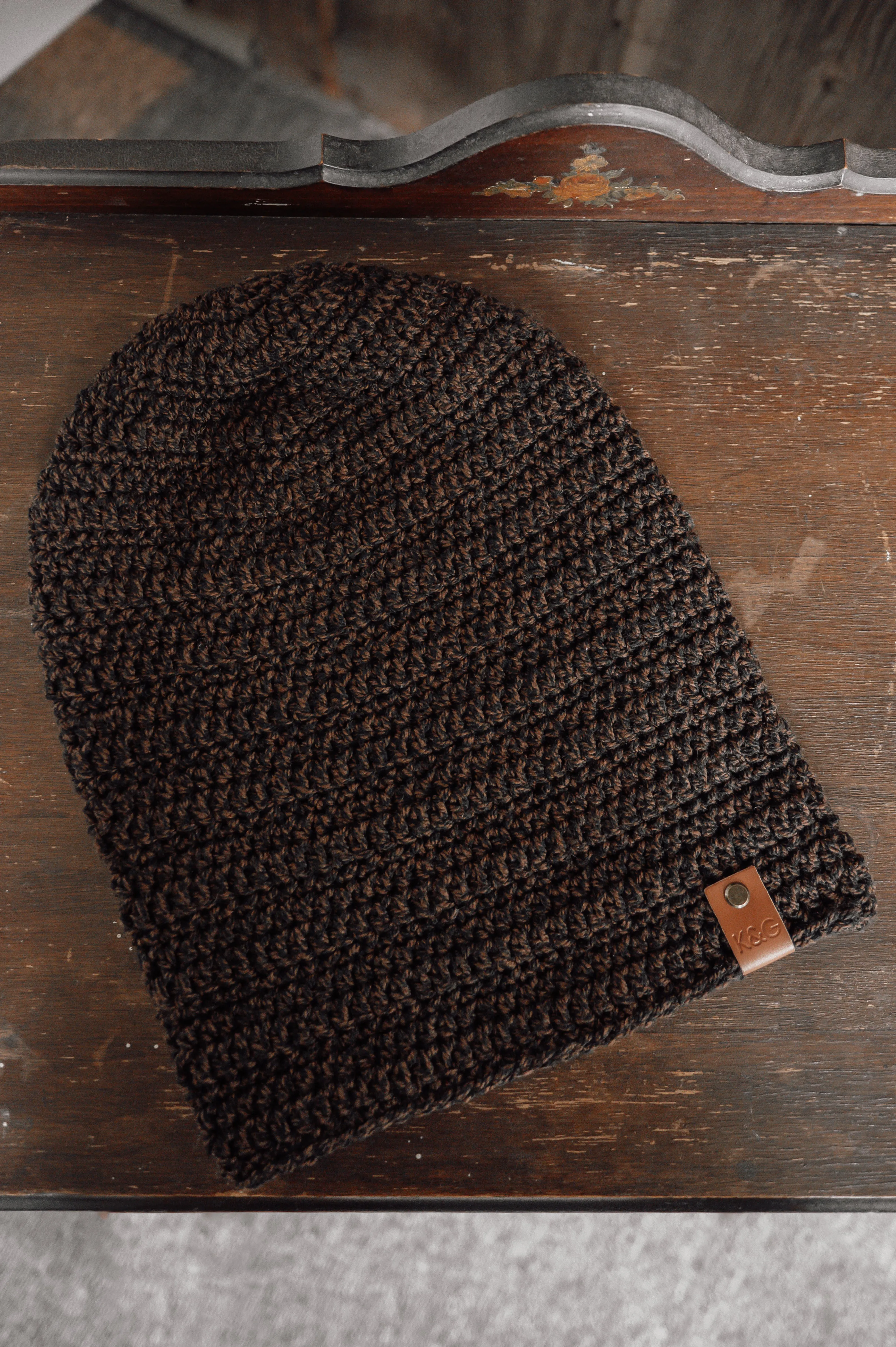Crocheted Super Slouchy Beanie - Mahogany