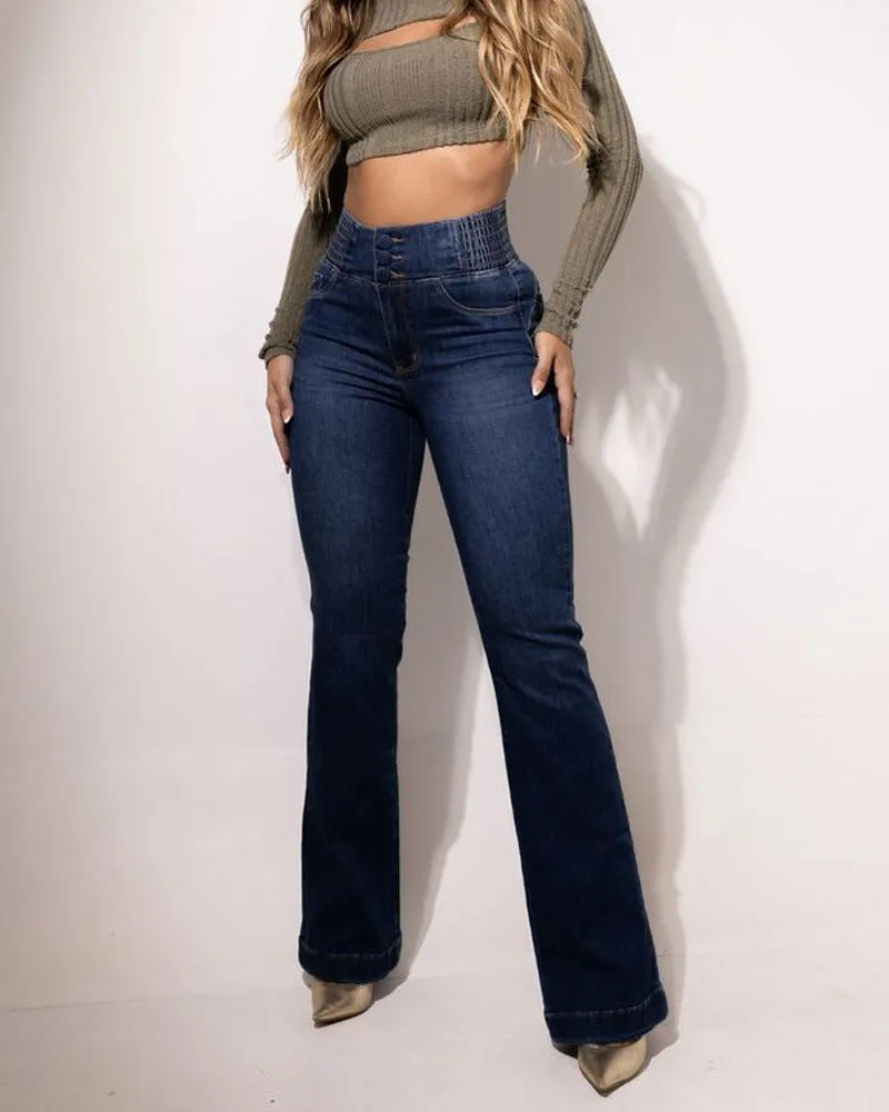 Dana | High-waisted stretch flared jeans