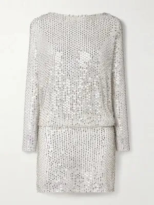 Danae draped embellished tulle mini dress