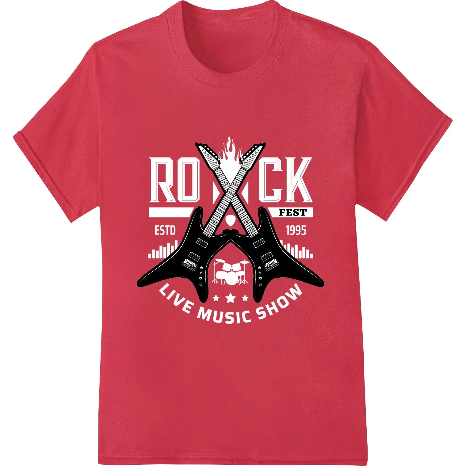 Edgy Guitar Graphic DTF Print | Rock Music Festival Style
