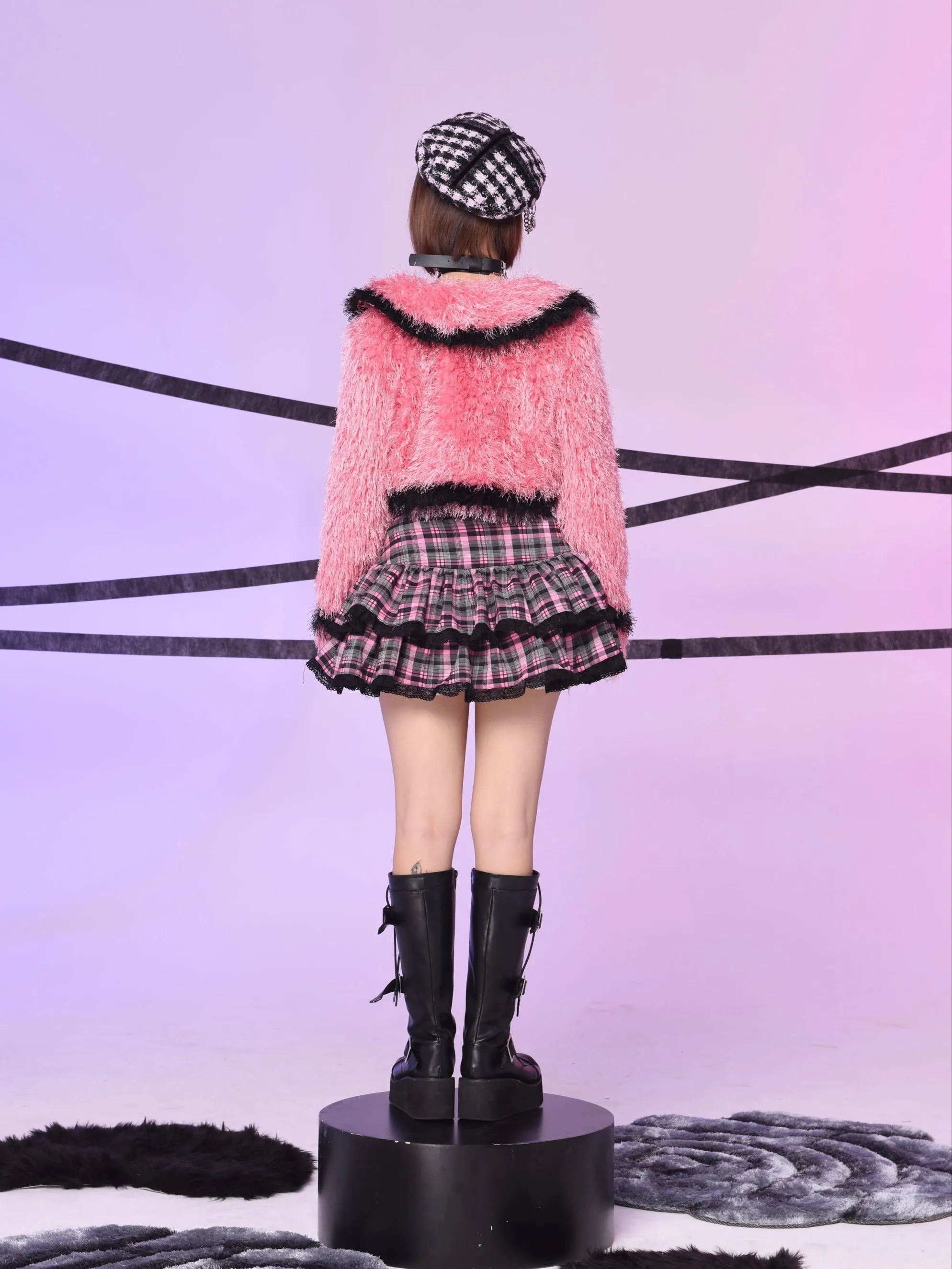 Evil Tooth my gyaru rock star tweed beret hat