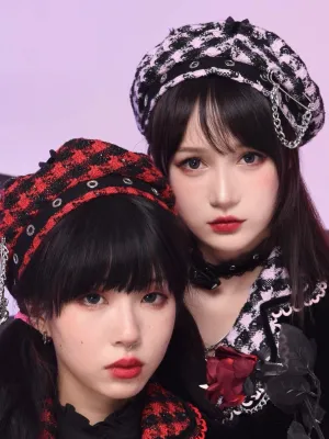 Evil Tooth my gyaru rock star tweed beret hat
