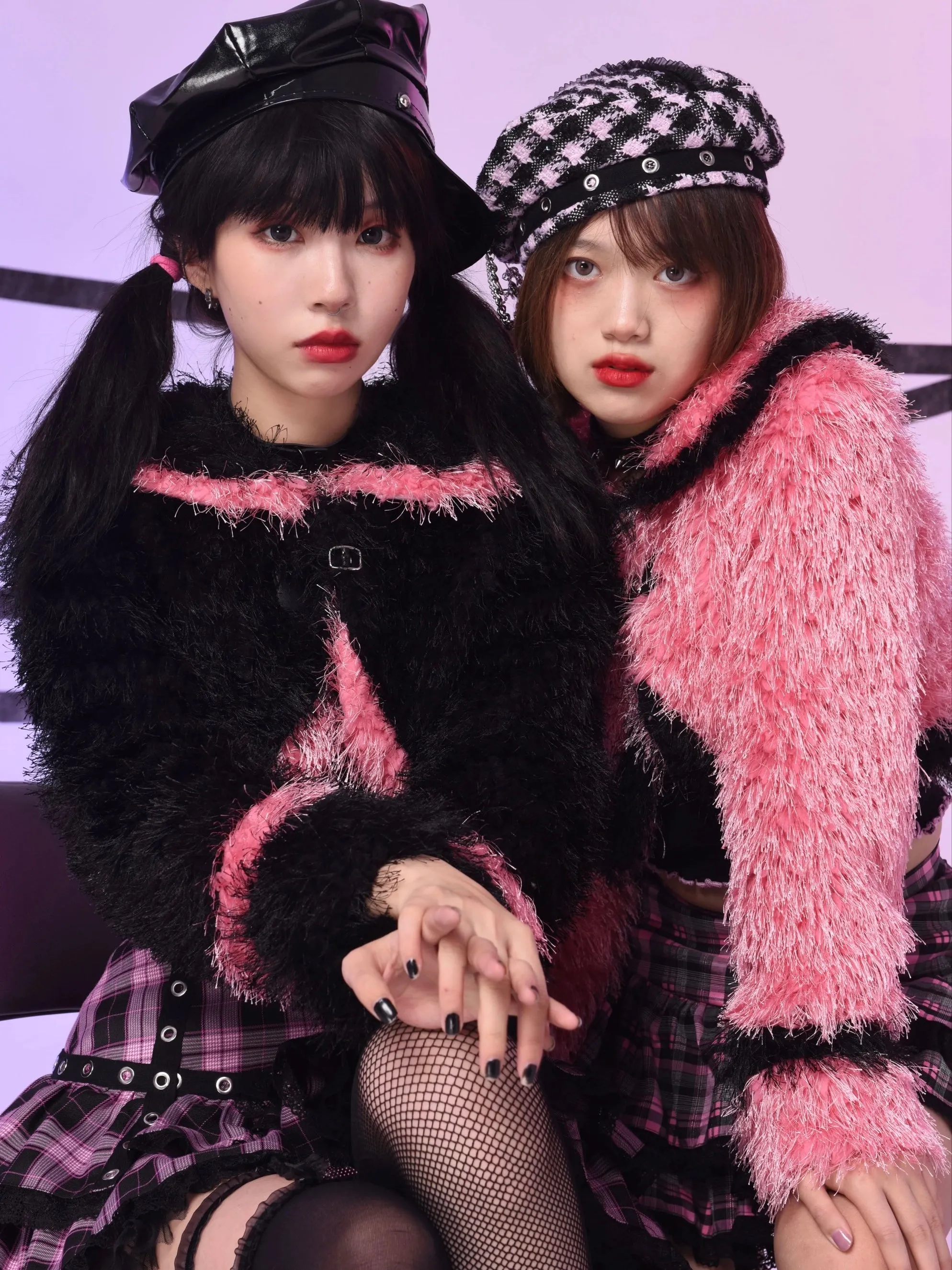 Evil Tooth my gyaru rock star tweed beret hat