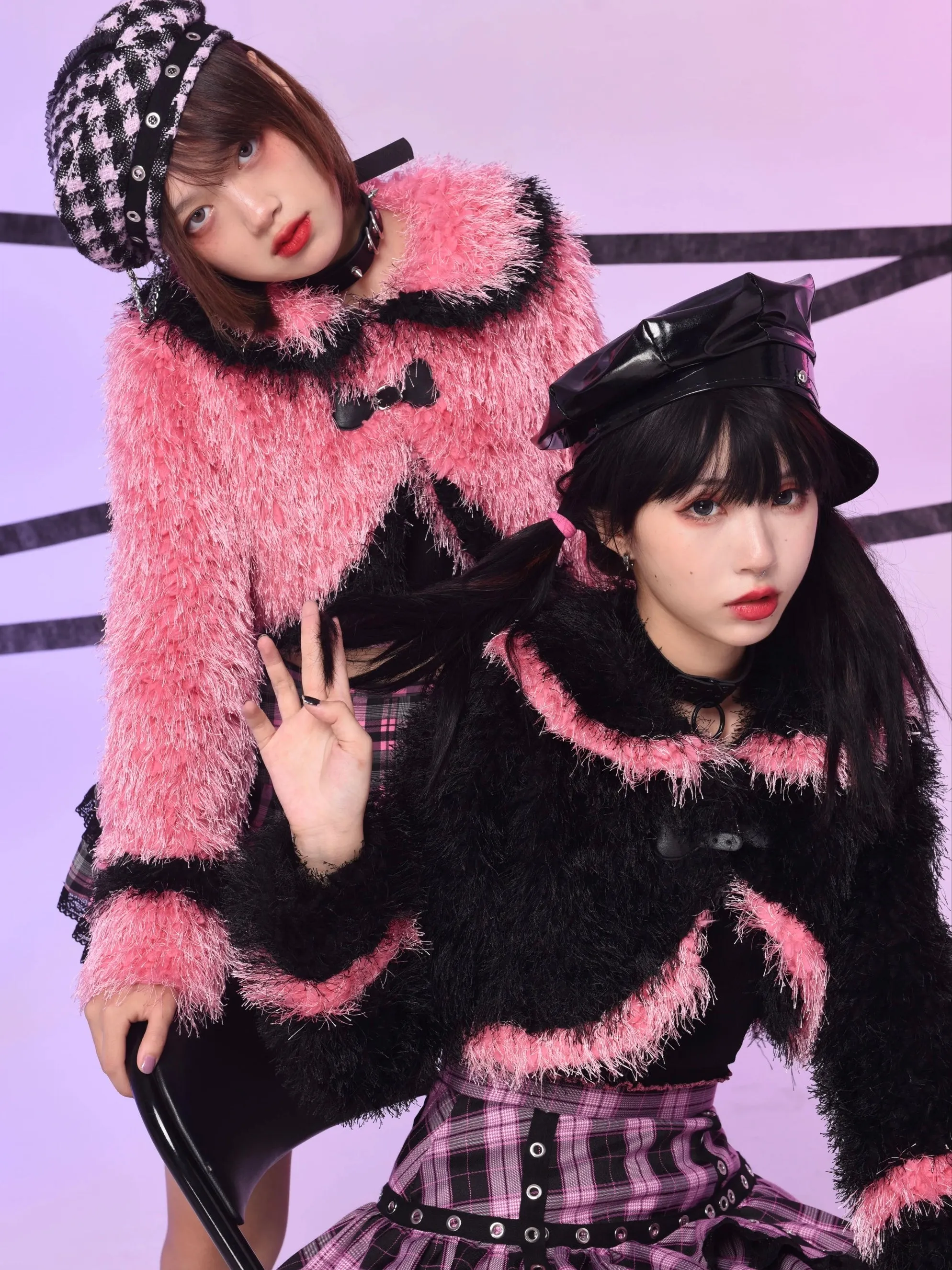 Evil Tooth my gyaru rock star tweed beret hat