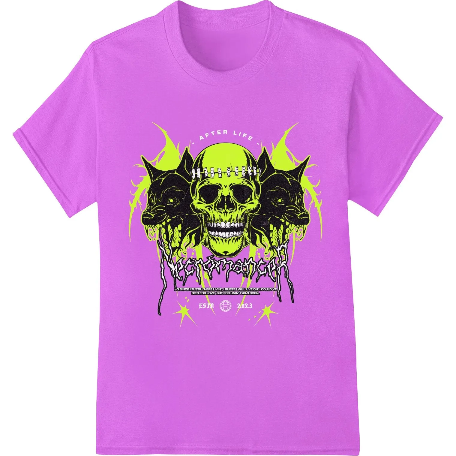 Flaming Demon Skull Trio - Edgy Halloween DTF Print Design