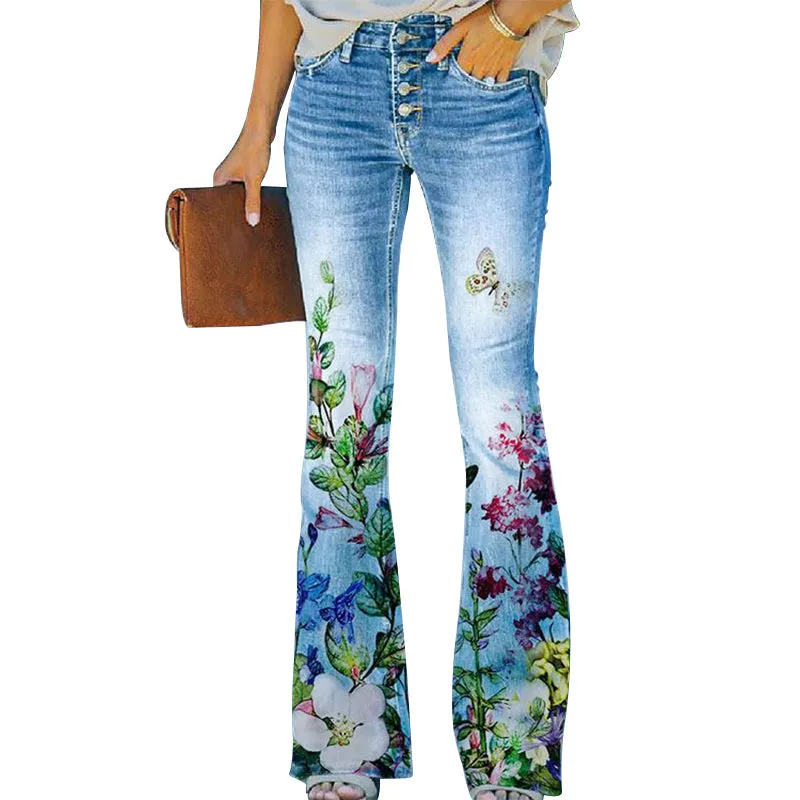 Flared jeans with 4 buttons