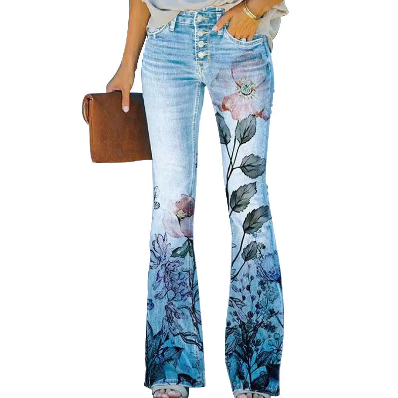 Flared jeans with 4 buttons