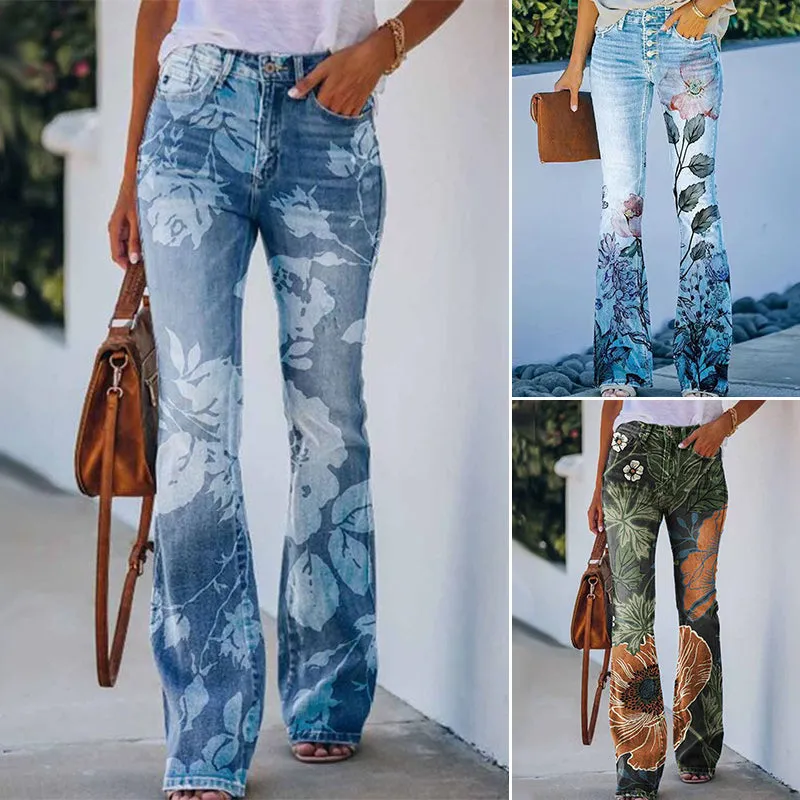 Flared jeans with 4 buttons
