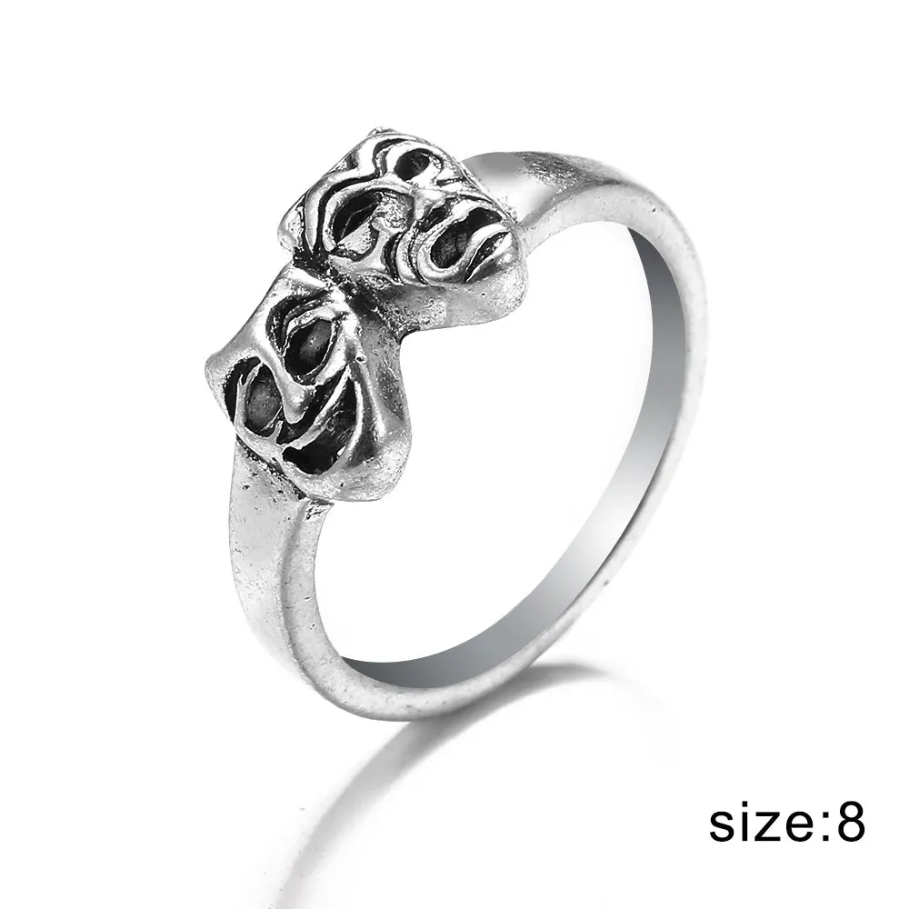 FNIO Vintage Punk Carved Eyes Mens Ring Finger Jewelry Hip Hop Rock Culture Ring Unisex Women Male Party Metal Rings Accessories