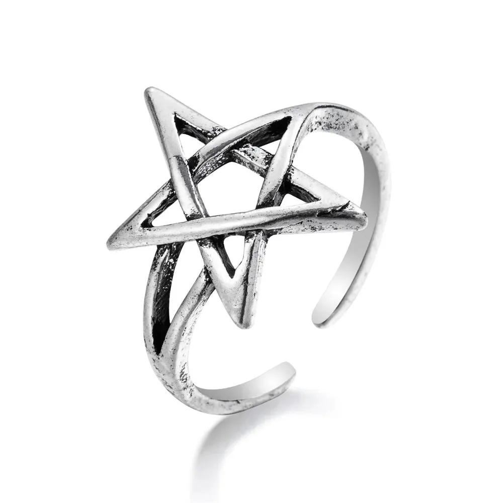 FNIO Vintage Punk Carved Eyes Mens Ring Finger Jewelry Hip Hop Rock Culture Ring Unisex Women Male Party Metal Rings Accessories