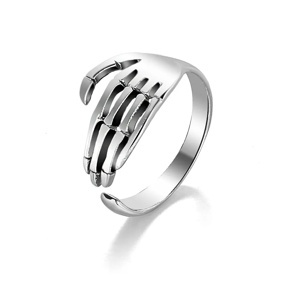 FNIO Vintage Punk Carved Eyes Mens Ring Finger Jewelry Hip Hop Rock Culture Ring Unisex Women Male Party Metal Rings Accessories