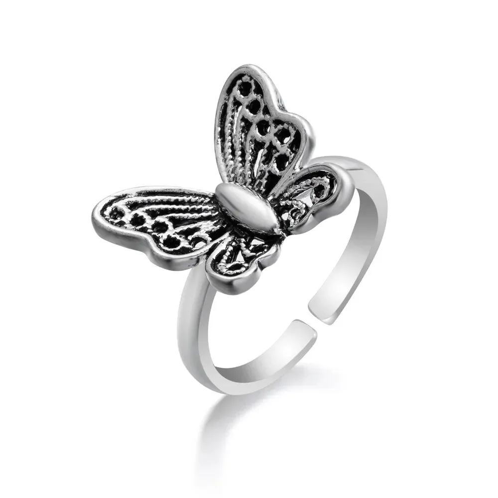 FNIO Vintage Punk Carved Eyes Mens Ring Finger Jewelry Hip Hop Rock Culture Ring Unisex Women Male Party Metal Rings Accessories