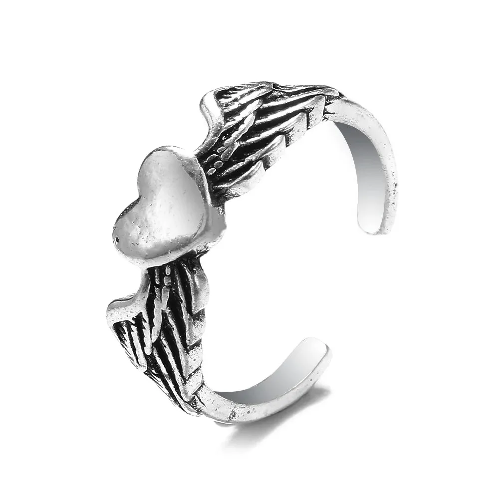FNIO Vintage Punk Carved Eyes Mens Ring Finger Jewelry Hip Hop Rock Culture Ring Unisex Women Male Party Metal Rings Accessories