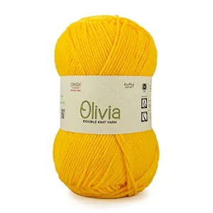 Ganga Olivia Hand Knitting and Crochet Yarn (Yellow) (100gms)