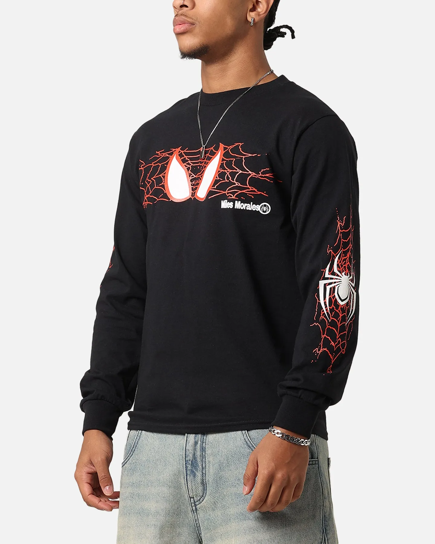 Goat Crew Marvel Spider-Man Y2K Miles Long Sleeve T-Shirt Black
