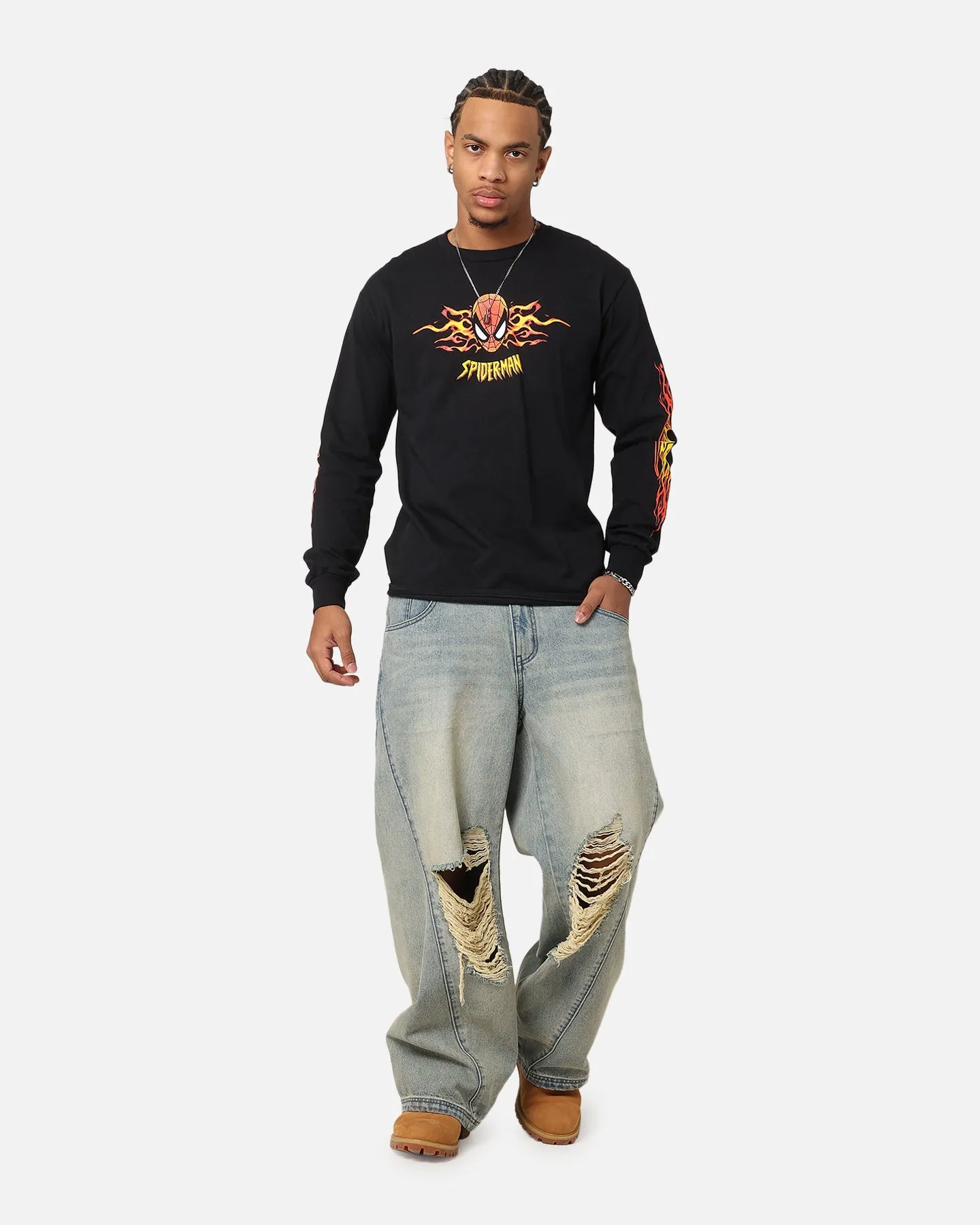 Goat Crew Marvel Spider-Man Y2K Spidey Long Sleeve T-Shirt Black