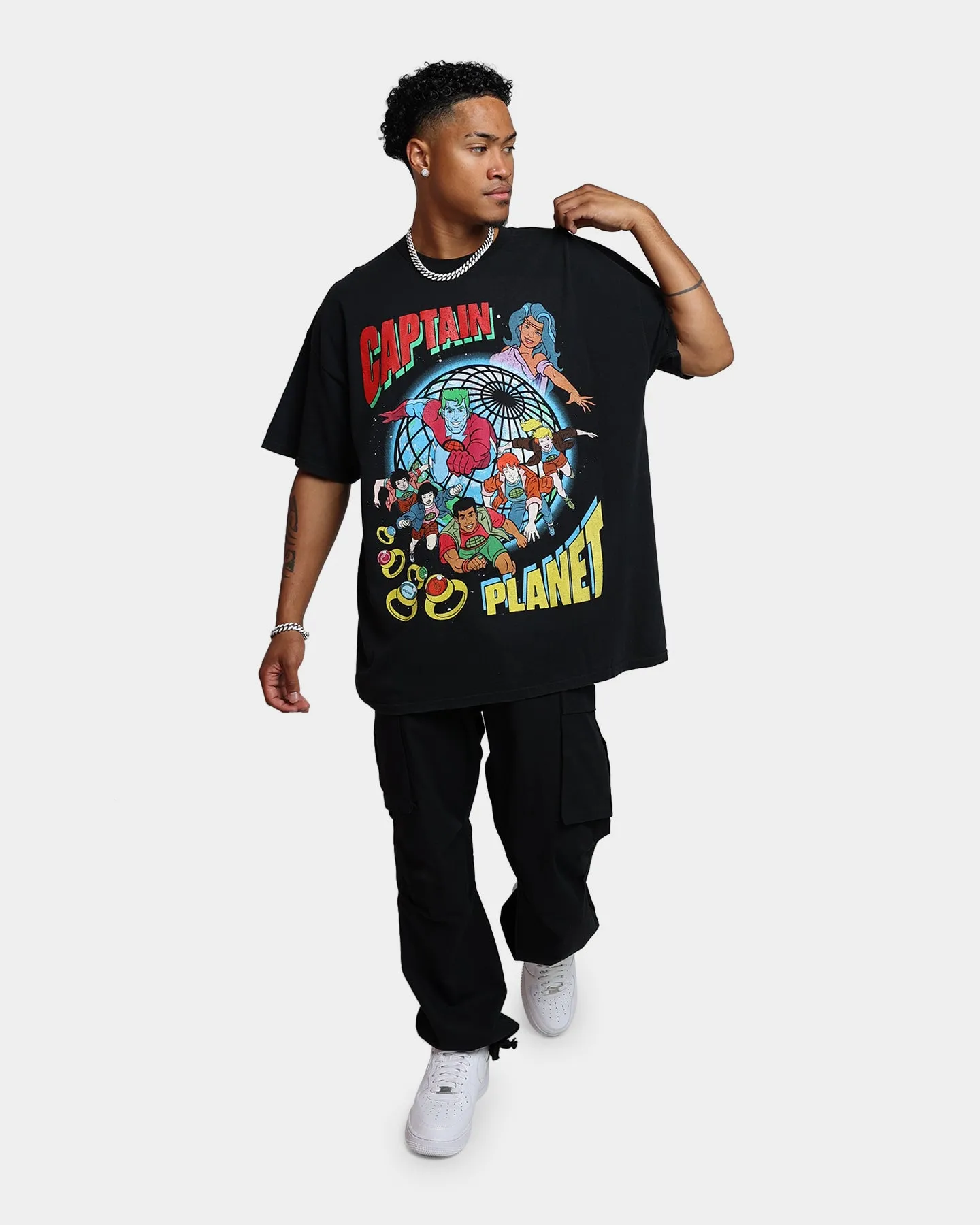 Goat Crew X Captain Planet Captain Planet Vintage T-Shirt Washed Black