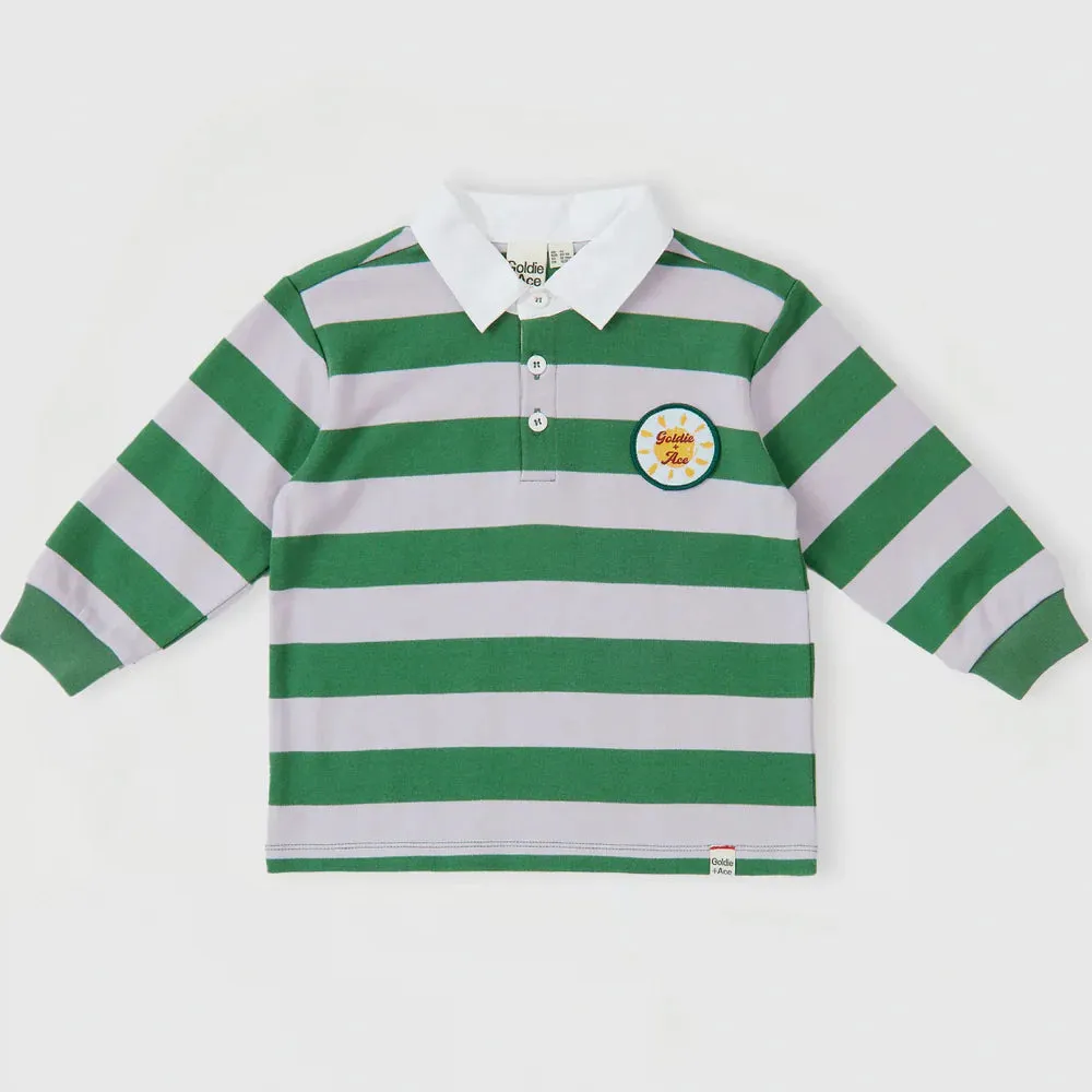 GOLDIE & ACE GAME ON WIDE STRIPE RUGBY GREEN CLOUD