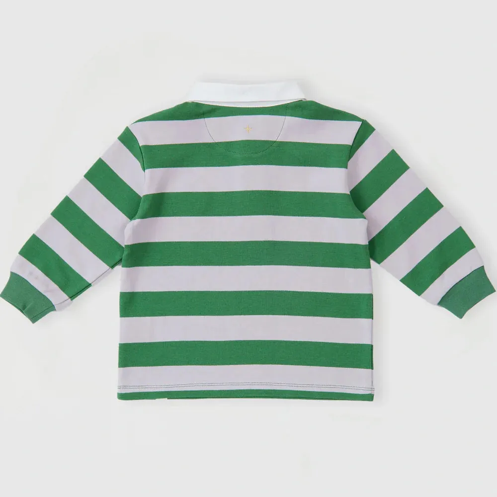 GOLDIE & ACE GAME ON WIDE STRIPE RUGBY GREEN CLOUD
