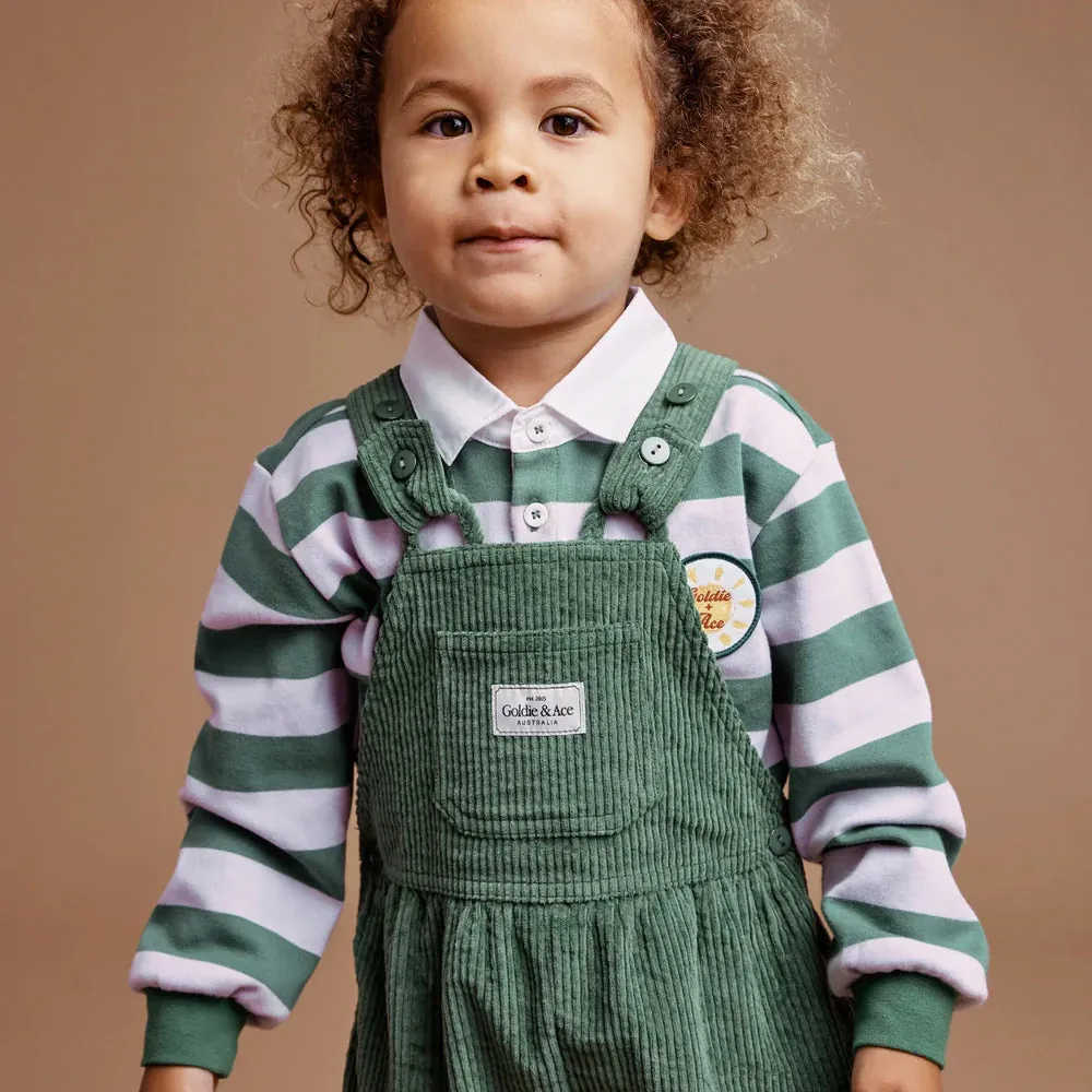 GOLDIE & ACE GAME ON WIDE STRIPE RUGBY GREEN CLOUD