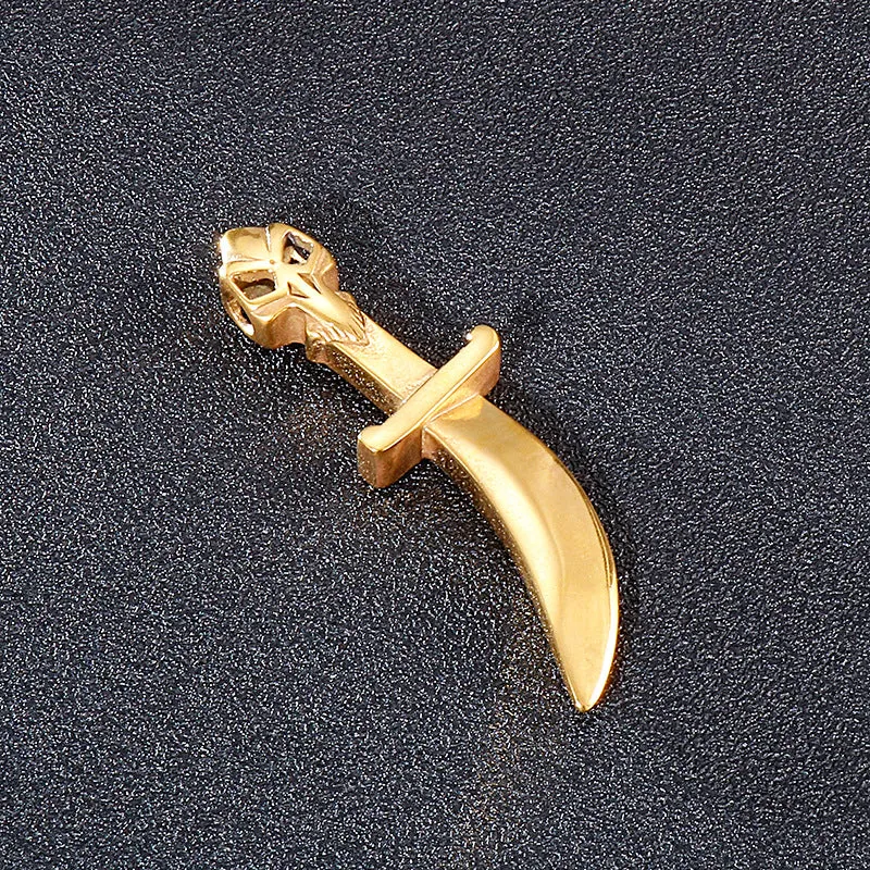 Gothic Skull Dagger Titanium Steel Pendant for Men
