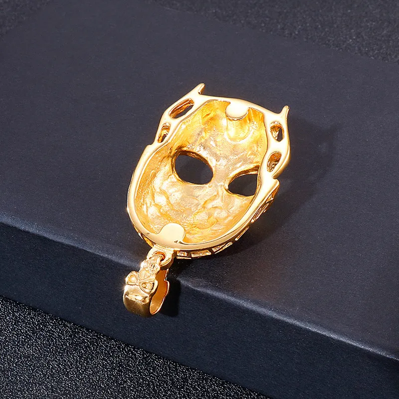 Gothic Skull Titanium Steel Pendant with Golden Finish - Hip-Hop Style Men's Jewelry