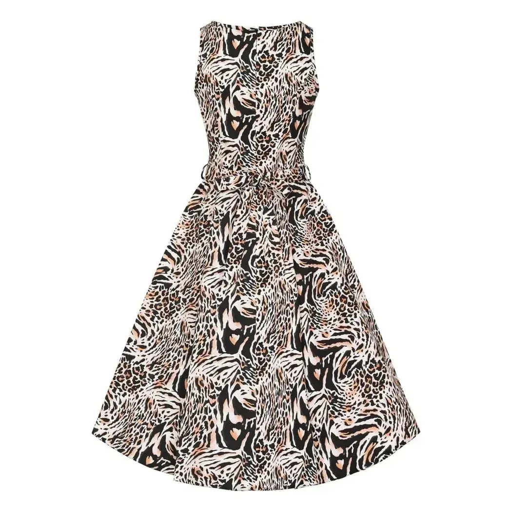 Hepburn Dress - Wild Cat Print