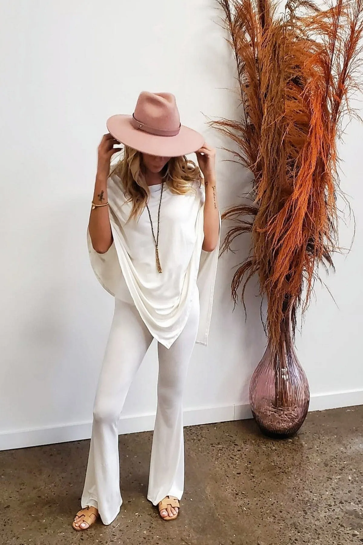 Ivory Poncho Lounge Suit