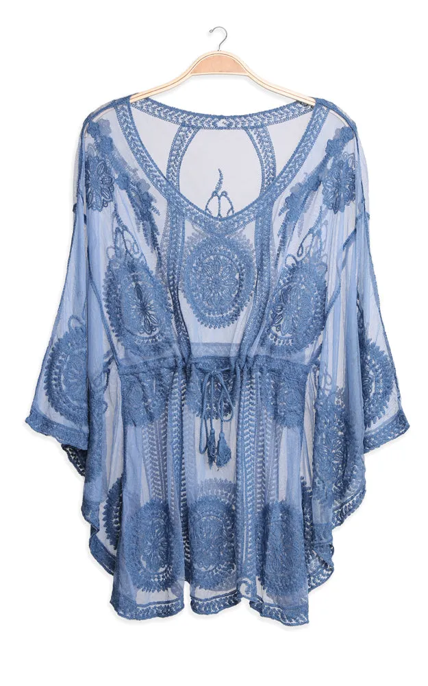 JP2141 Circle Pattern Lace Cover Up Poncho